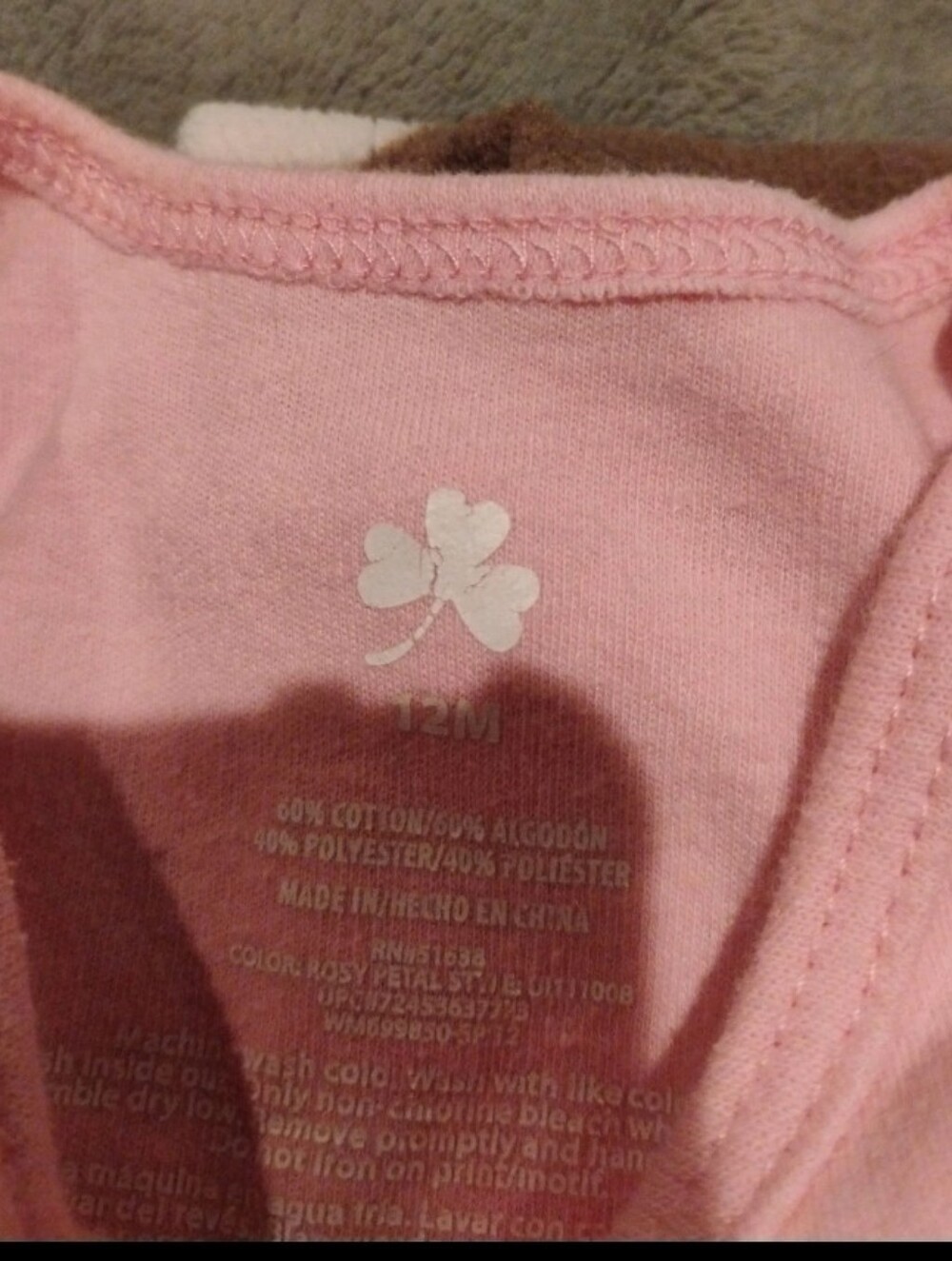 Carter's Baby Girl Clothes Lot 4pc Fleece Jacket/Onesies - 9-12m - Picture 5 of 5